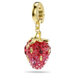 Idyllia charm Mixed cuts, Strawberry, Red, Gold-tone plated